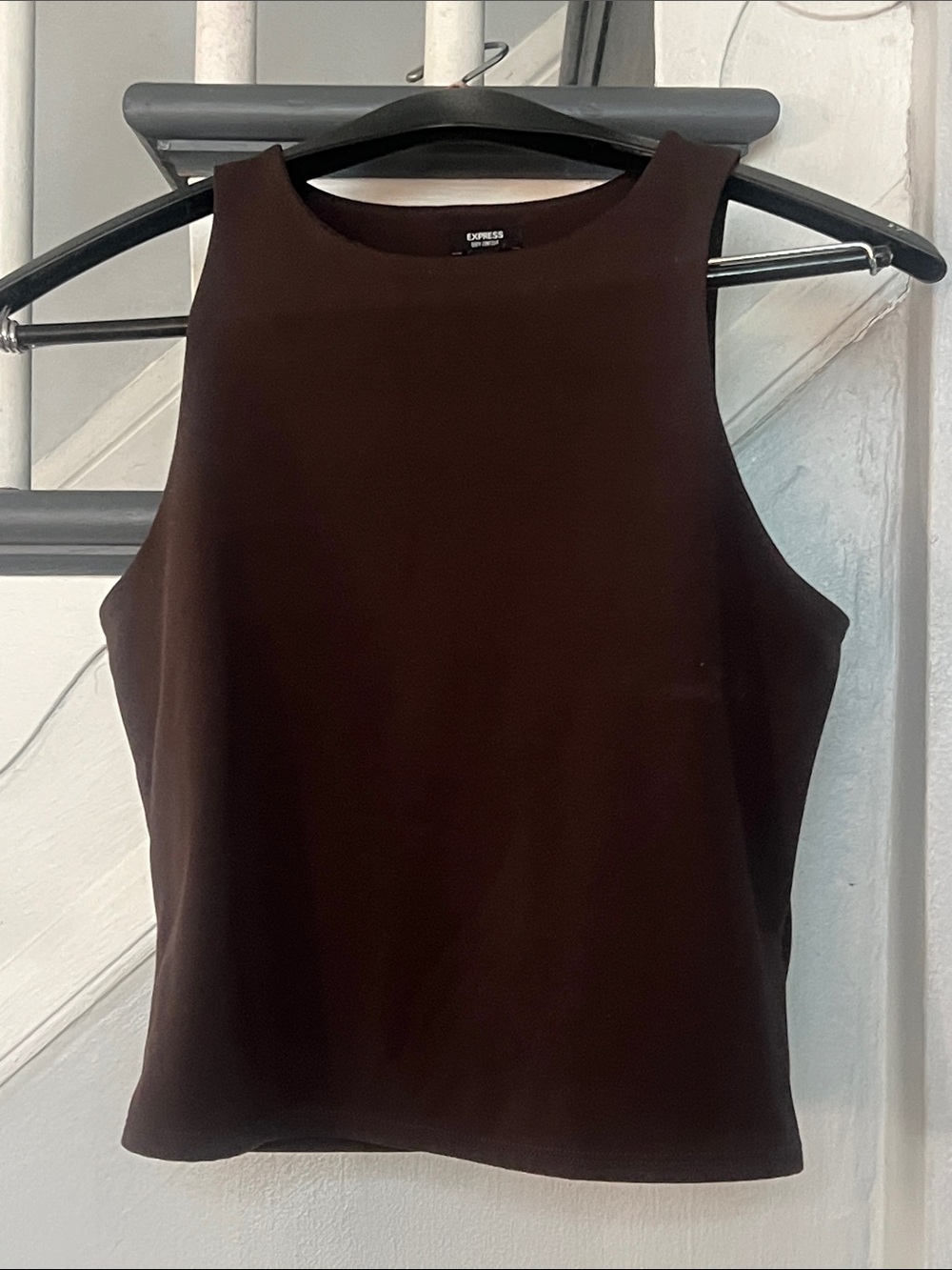 Express Women's Dark Brown Crew Neck Sleeveless Tank